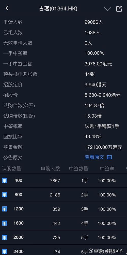 “728万元申购，只中300股”！这只新股暗盘暴涨71%